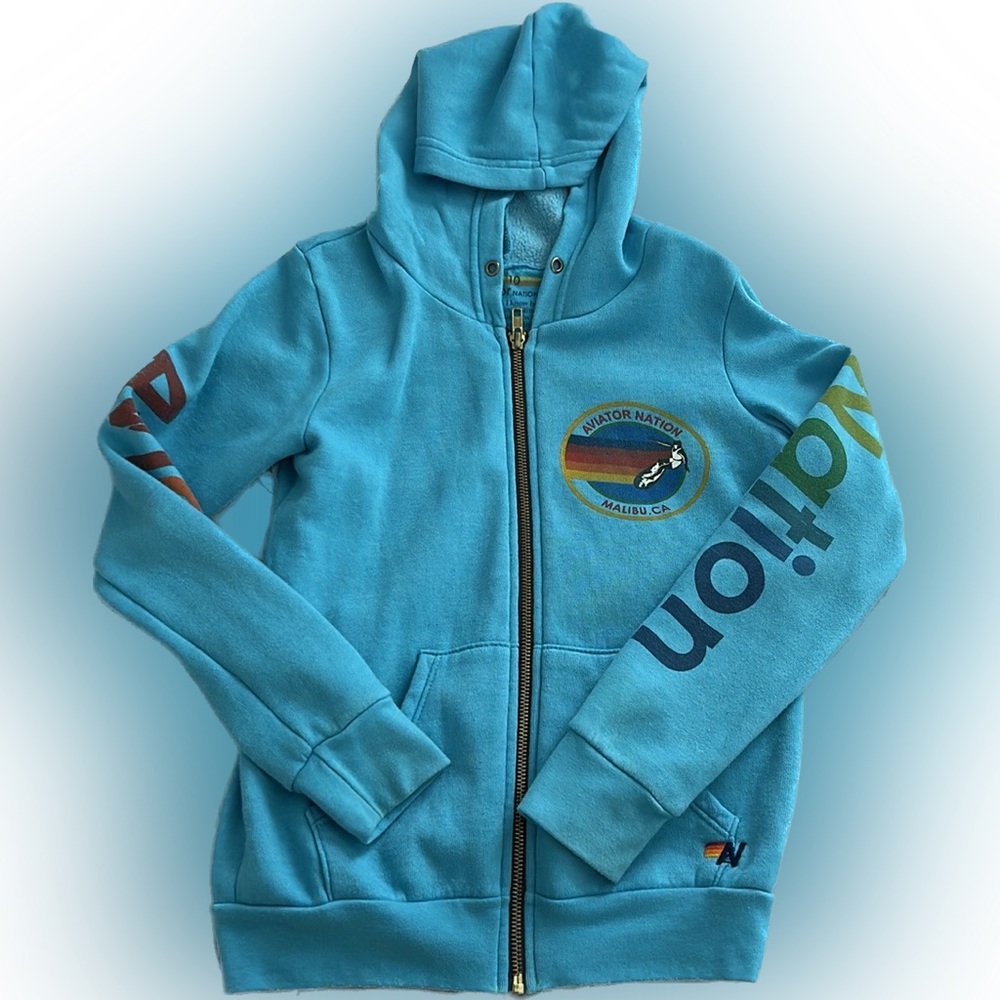 Aviator Nation Zip-Up Hoodie Sweatshirt